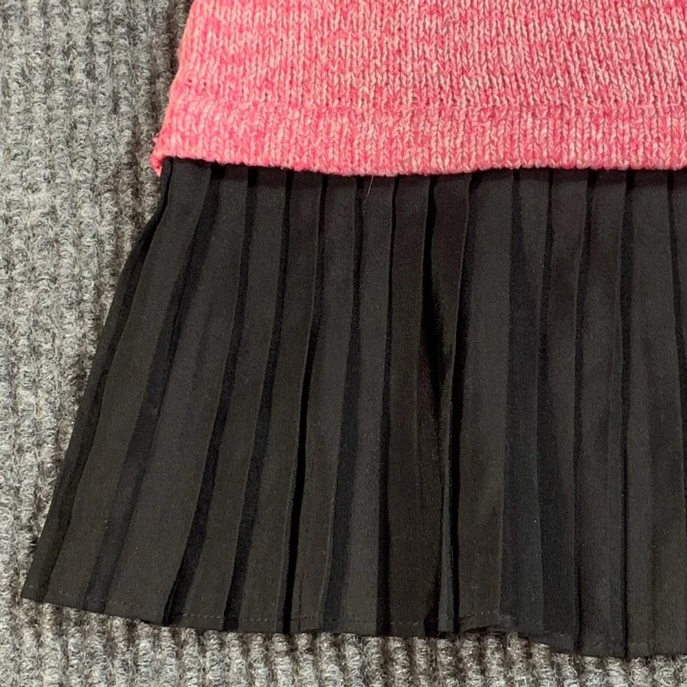 DKNY Sweater Dress Girls Medium Pink Short Sleeve Spell Out Cotton Blend Flare - Picture 9 of 14